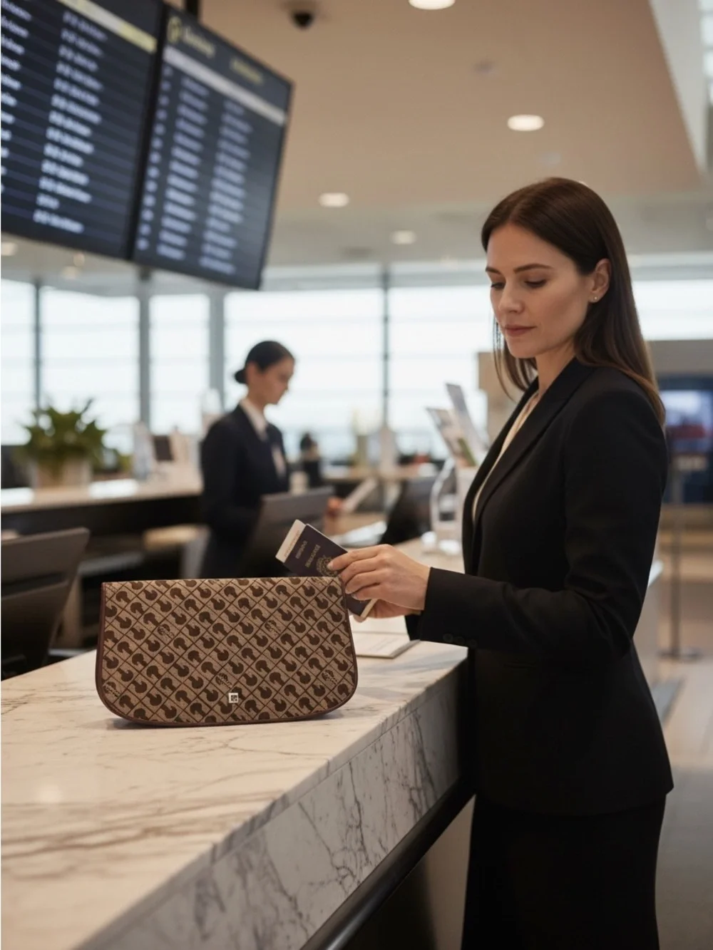 Gherardini Florence – Monogram Canvas and Leather – Archival Clutch – Medium